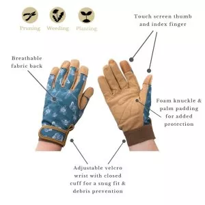 Teal Flutter Bugs Comfort Gloves