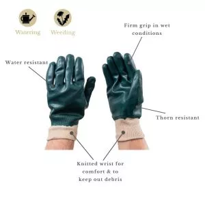 Water Resistant Super Grip Gloves features
