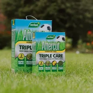 Aftercut Triple Care boxes on lawn