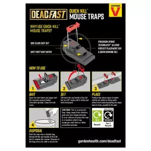 deadfast qucik-kill mouse trap back of pack