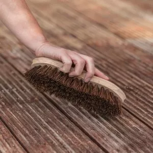 hand scrubbing brush in use