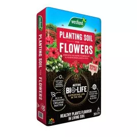 planting soil for flowers front
