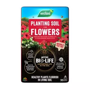planting soil for flowers front