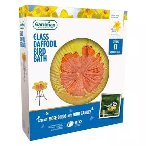 Gardman Glass Daffodil Bird Bath 2