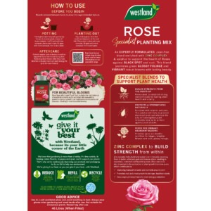 westland rose specialist planting mix 46 litres back of pack