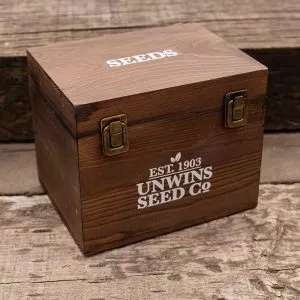 unwins gardeners' seed box in greenhouse