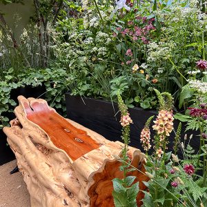 wooden seating on balcony