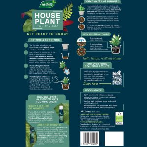 houseplant potting mix 10 litres back of pack