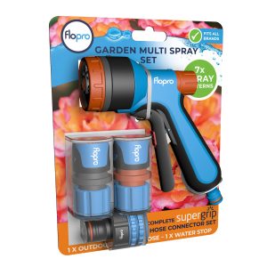 flopro starter set spray gun and connectors in packaging