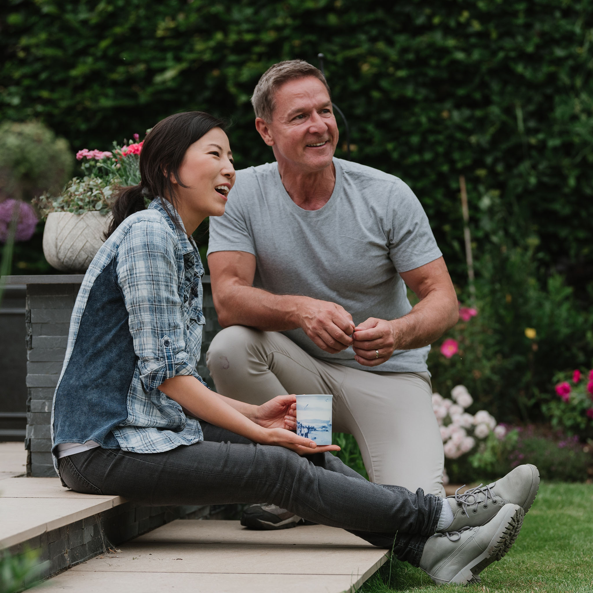 couple sitting on patio