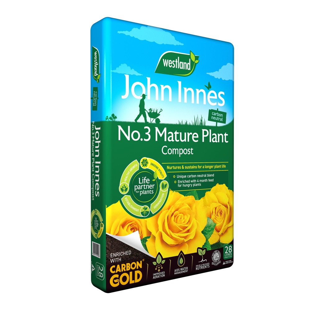 westland john innes no 3 mature plant compost with carbon gold biochar