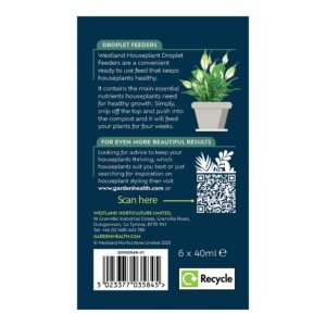 Westland Houseplant Droplet Feeders Multipack back of pack
