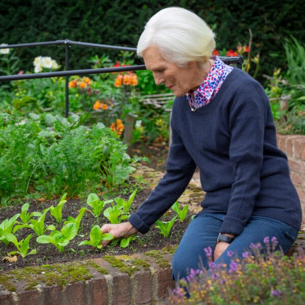 mary berry in her garden